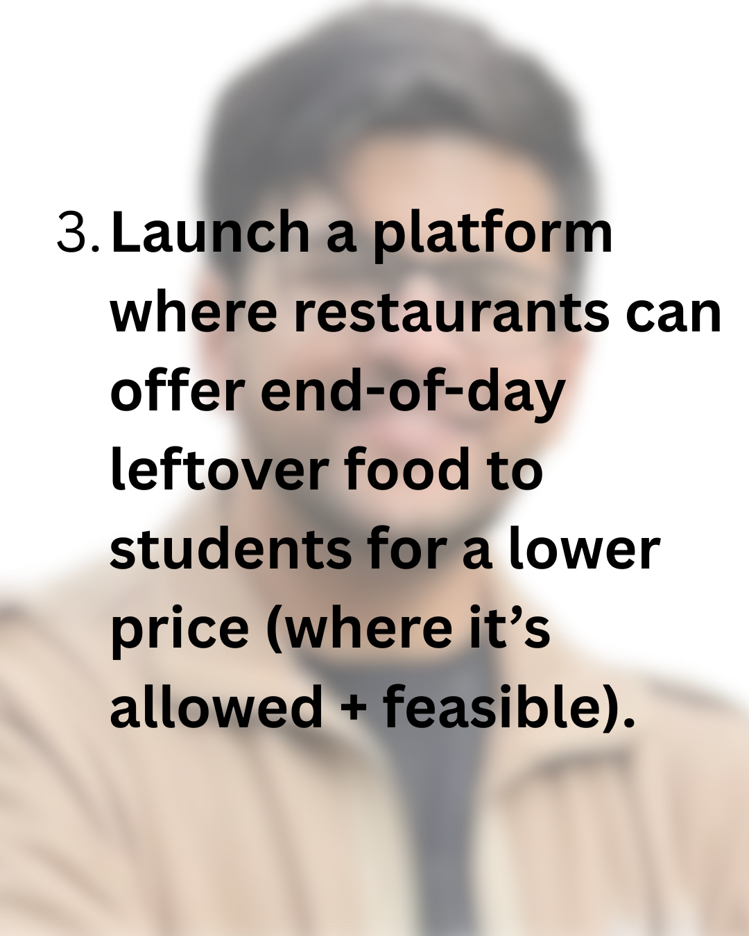 Slide 3: End-of-day leftover food platform (where allowed and feasible).